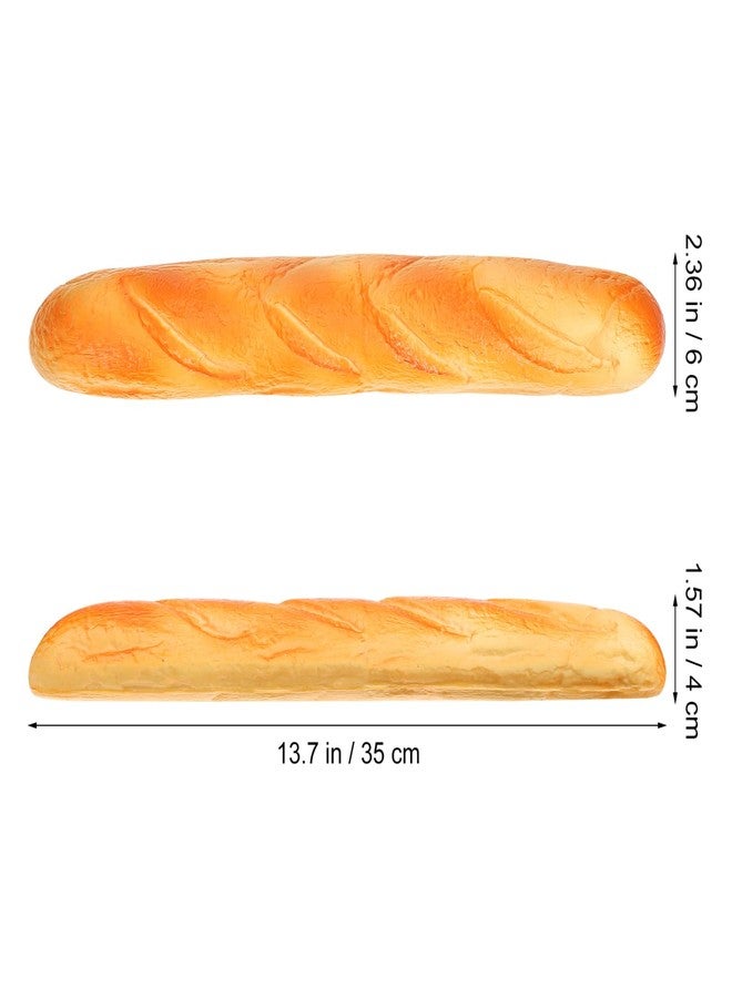 Sewroro Fake Bread Artificial Bread Simulation Food Model, PU Orange Baguette, 13.77 Inch, Kitchen Decoration Prop - Image 3